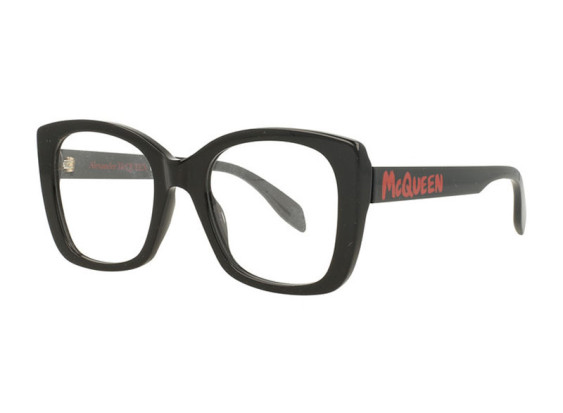 Alexander McQueen AM0351O 002 Shiny Black 52mm
