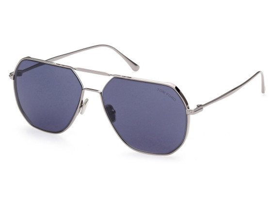 Tom Ford FT0852 14V Shiny Light Ruthenium/Blue 59mm