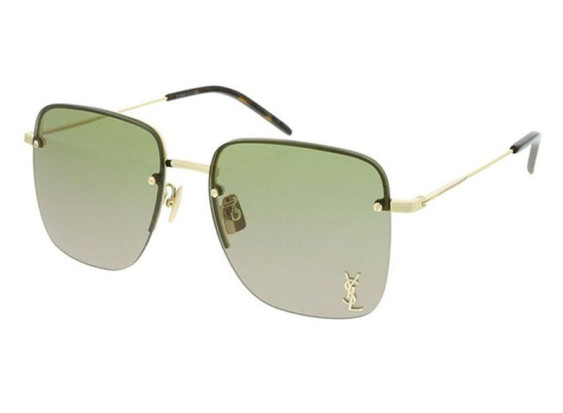 Saint Laurent SL312M 003 Shiny Light Gold/Double Gradient Green To Brown
