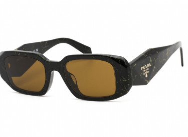 Prada PR17WSF 19D01T Black Yellow Marble/Dark Brown