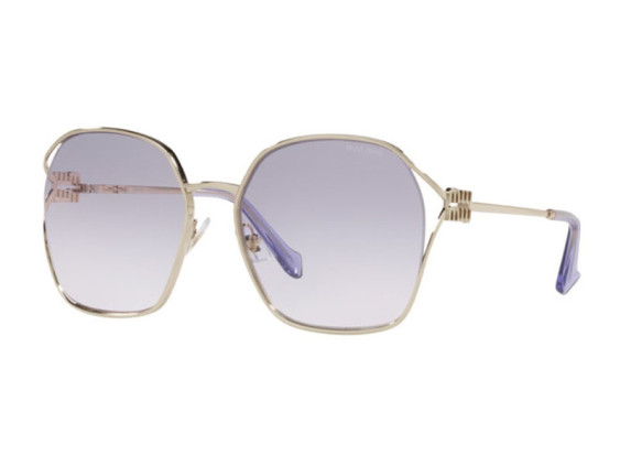 Miu Miu MU52WS ZVN07S Pale Gold/Clear Gradient Violet
