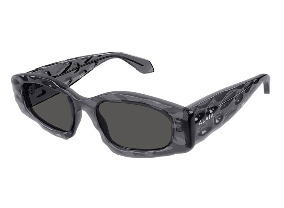 Azzedine Alaïa AA0079S 004 Shiny Transparent Dark Grey with Fluid Effect/Smoke