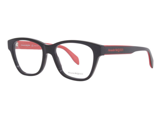 Alexander McQueen AM0306O 003 Shiny Black/Red 52mm