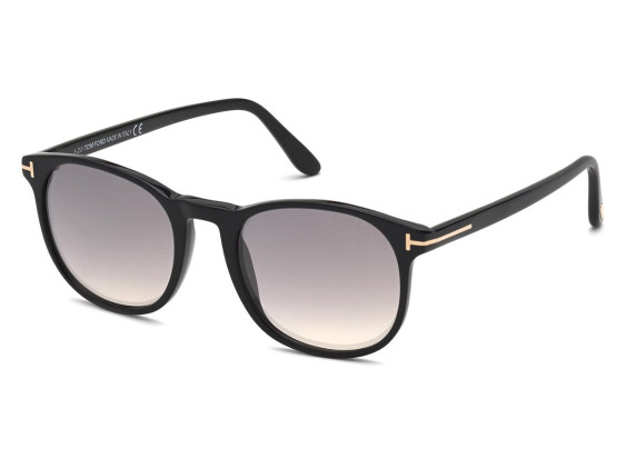 Tom Ford FT0858-F 01C Shiny Black/Gradient Smoke Lenses W. Gold Flash