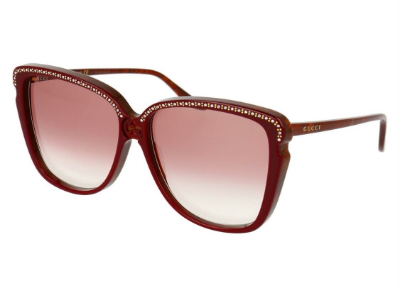 Gucci GG0709S 005 Burgundy Brown/Red