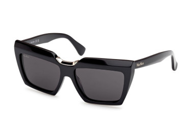 Max Mara MM0137 01A Shiny Black/Smoke