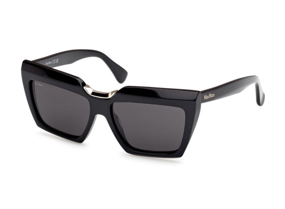 Max Mara MM0137 01A Shiny Black/Smoke