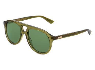 Gucci GG1320S 003 Transparent Olive Green/Green Flash Electric