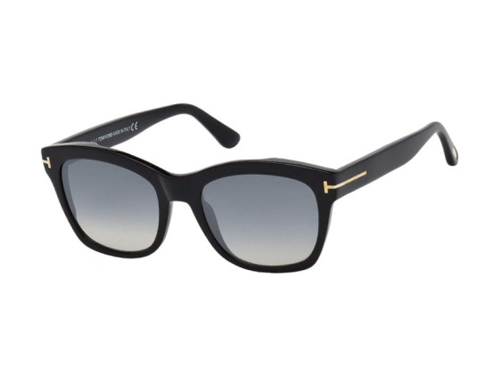 Tom Ford FT0614 01C Shiny Black/Gradient Smoke Silver Flash