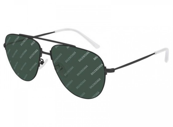 Balenciaga BB0013S 007 Ruthenium/Green 59mm