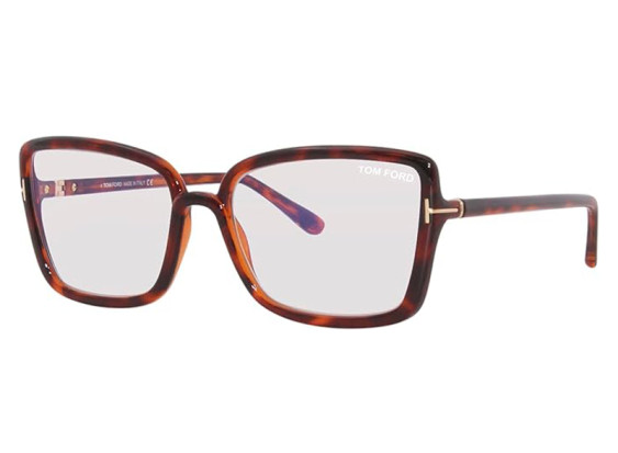 Tom Ford FT5813-B 054 Auburn Havana Blue Light Block 56mm