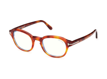 Tom Ford FT5871-B 053 Light Havana/Clear Blue Light Block 49mm