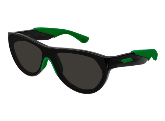 Bottega Veneta BV1234S 001 Shiny Black/Green/Grey