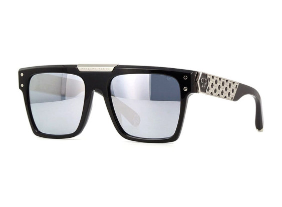 Philipp Plein SPP080 700W Shiny Black/Silver/Smoke Silver Mirror
