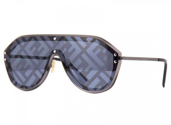 Fendi FFM0039/G/S V81MD Dark Ruthenium Black/Blue FF Logo