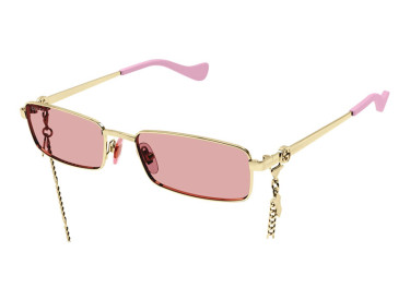 Gucci GG1600S 004 Gold with Gold Chain/Pink
