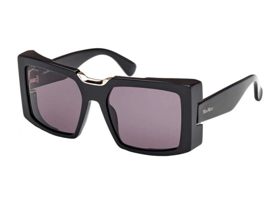Max Mara MM0124 01A Shiny Black/Smoke