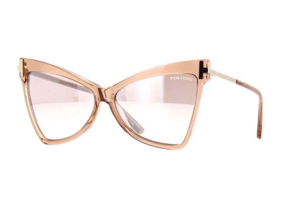 Tom Ford FT0767 57G Rose Champagne with Rose Gold/Light Brown Gradient with Silver Mirror