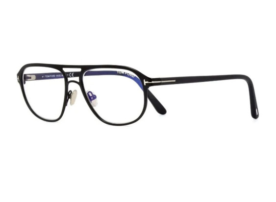 Tom Ford FT5751-B 002 Matte Black/Clear Blue Light Block 55mm