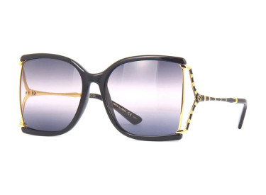 Gucci GG0592S 002 Black/Gold/Smoke Gradient