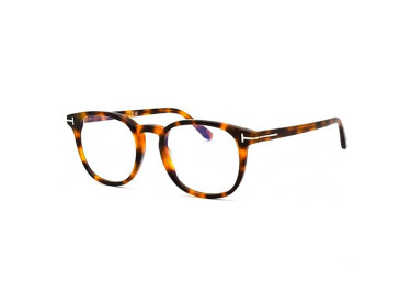 Tom Ford FT5819-B 053 Shiny Blonde Havana/Clear Blue Light Block 52mm