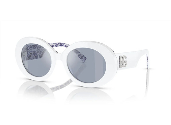 Dolce & Gabbana DG4448 337155 White On Blue Maiolica/Light Blue Mirror Silver