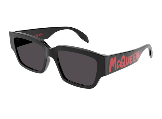 Alexander McQueen AM0329S 002 Shiny Black/Grey