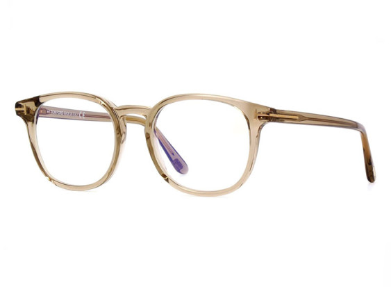 Tom Ford FT5819-B 057 Transparent Beige/Clear Blue Light Block 52mm