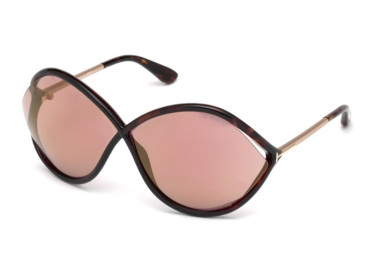 Tom Ford FT0528 52Z Dark Havana/Violet with Gold Mirror