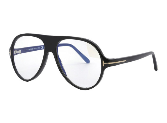 Tom Ford FT5012-B 001 Shiny Black/Clear Blue Light Block 53mm