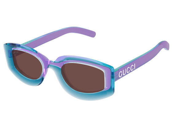 Gucci GG1719S 003 Shiny Transparent Violet and Trasparent Tiffany/Brown