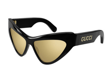 Gucci GG1294S 002 Shiny Black/Gold Mirror