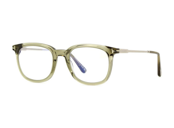 Tom Ford FT5904-B 096 Shiny Dark Green/Clear Blue Light Block 50mm