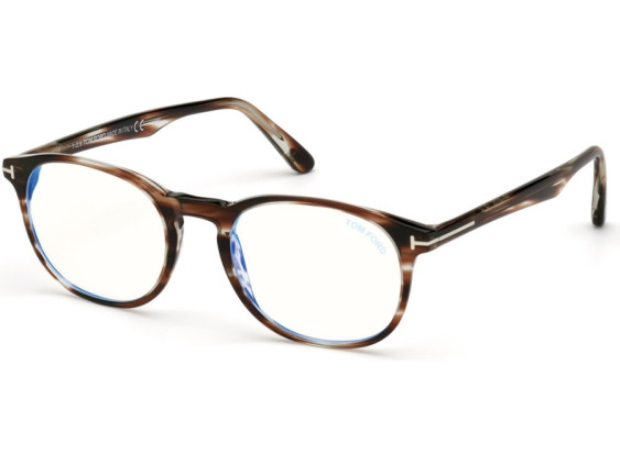Tom Ford FT5680-F-B 053 Shiny Striped Brown Havana 52mm
