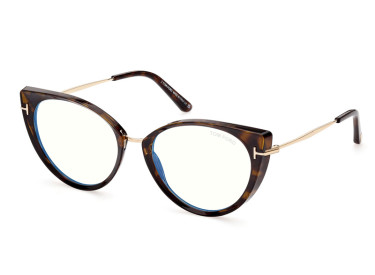 Tom Ford FT5815-B 052 Dark Havana/Clear Blue Light Block 54mm