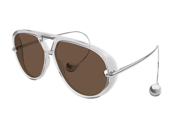 Bottega Veneta BV1273S 009 Transparent Grey/Silver/Brown