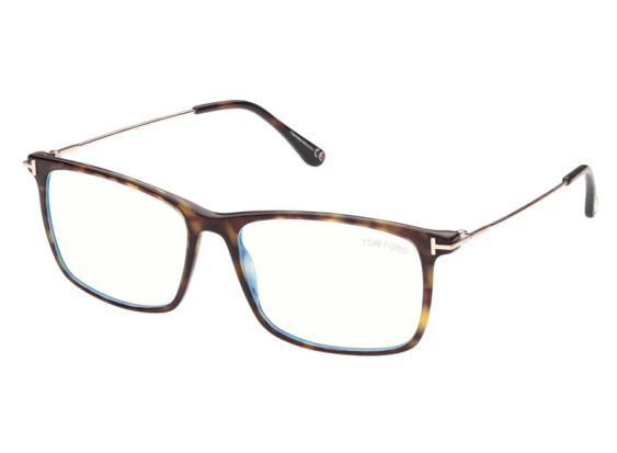 Tom Ford FT5758-B 052 Spotted Havana/Gold/Clear Blue Light Block Lens 56mm