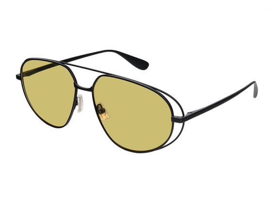 Bottega Veneta BV1344S 002 Matte Black/Mustard