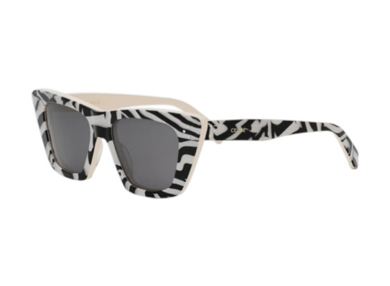 Celine CL40187I 99E White and Black Animal/Grey