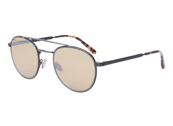 Jimmy Choo DAVE/S ANST4 Shiny Black and Gunmetal/Brown with Silver Mirror