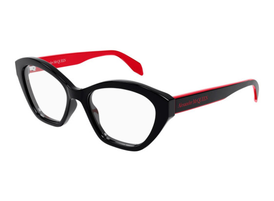 Alexander McQueen AM0360O 003 Shiny Black/Red 52mm