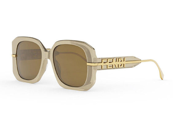 Fendi FE40065F 57E Transparent Beige/Brown