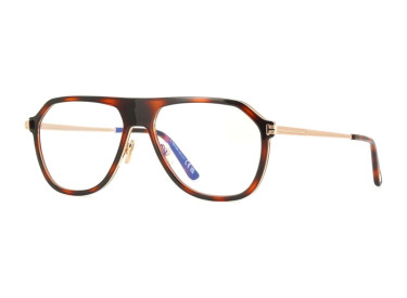 Tom Ford FT5943-B 056 Havana/Gold/Clear Blue Light Block 56mm