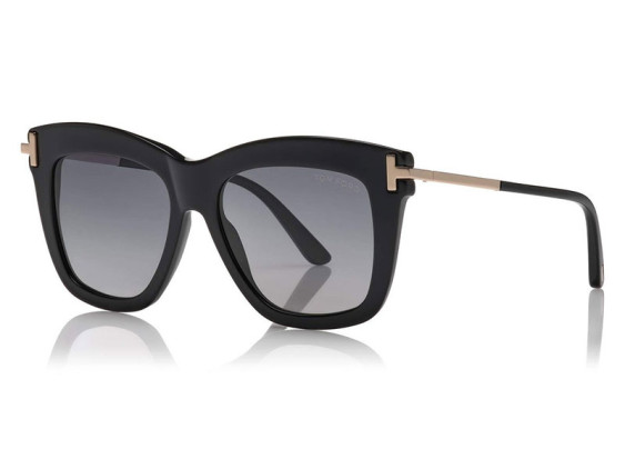 Tom Ford FT0822 01D Black with Rose Gold/Polarized Gradient Smoke