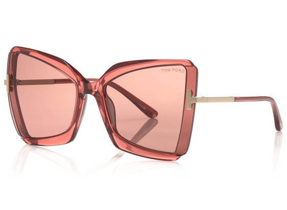 Tom Ford FT0766 72Y Transparent Antique Pink with Rose Gold/Light Rose