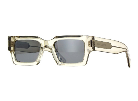 Saint Laurent SL572 003 Beige Crystal/Grey with Silver Mirror