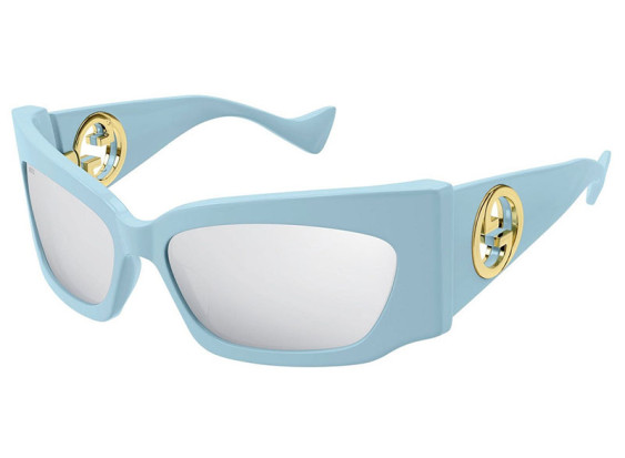 Gucci GG1412S 005 Light Blue/Silver Mirror