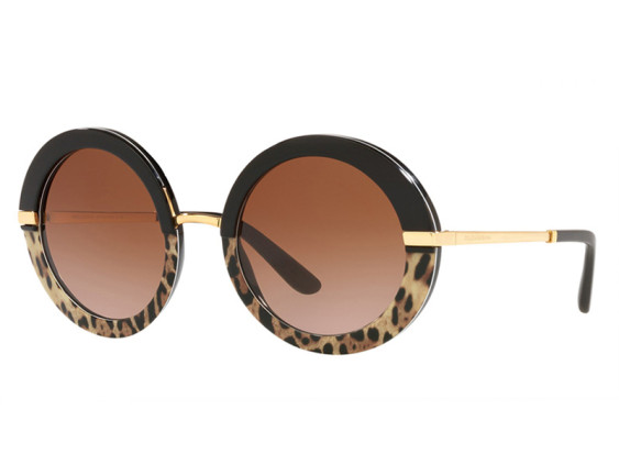 Dolce & Gabbana DG4393F 324413 Black/Brown with Black Leopard/Brown Gradient