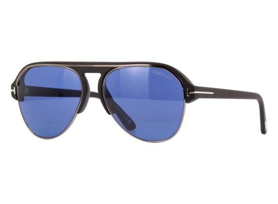 Tom Ford FT0929 02V Matte Black with Dark Ruthenium/Blue