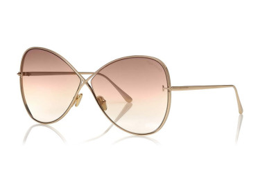 Tom Ford FT0842 28F Rose Gold/Gradient Brown To Light Brown To Sand